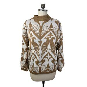 J.J. Browne VTG Y2K Sweater Womens Large Brown Dove Le Fleur Cottage Boho